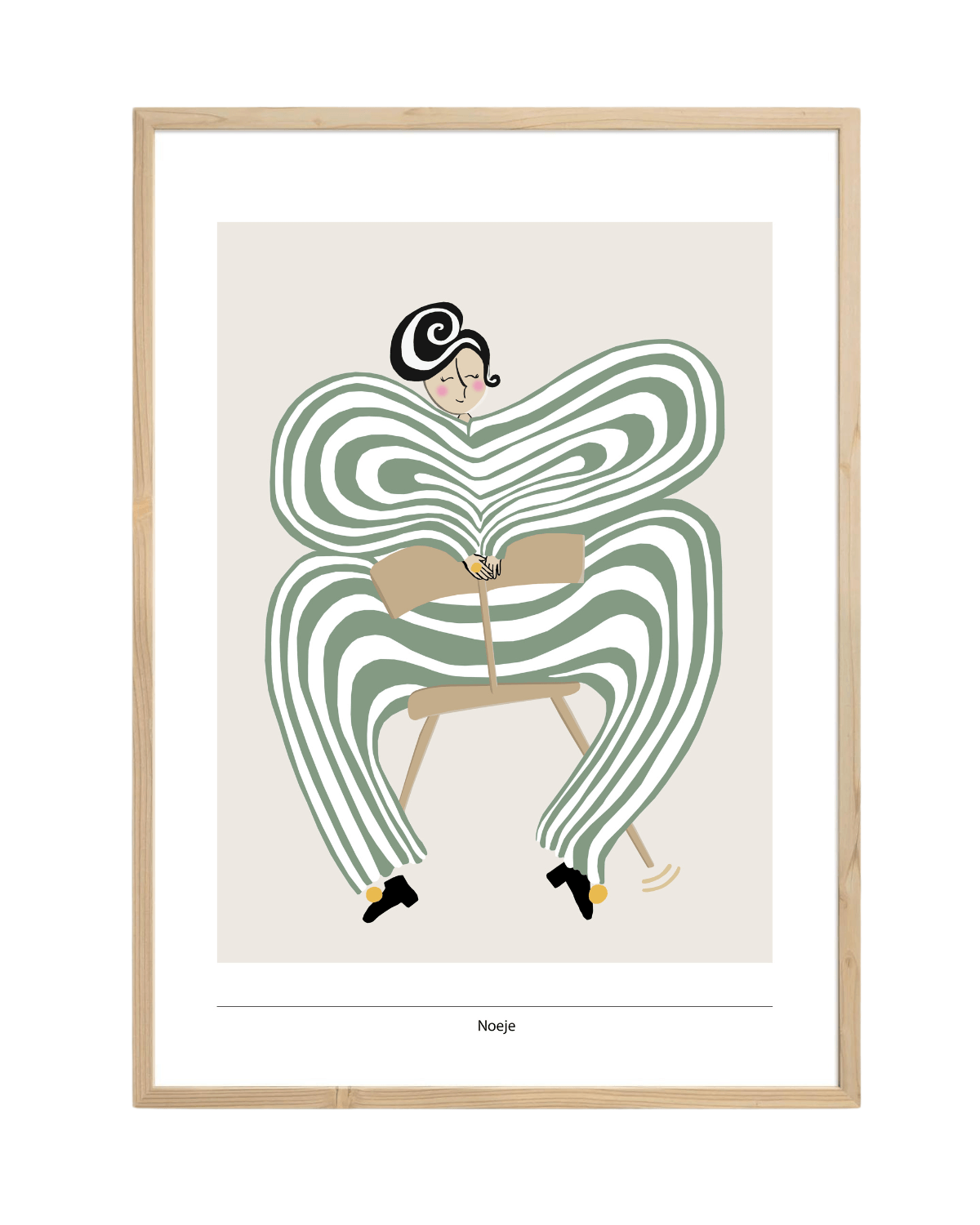 Donna di Teatro, Grøn, 30x40 cm  - Noeje, artprint, kunsttryk