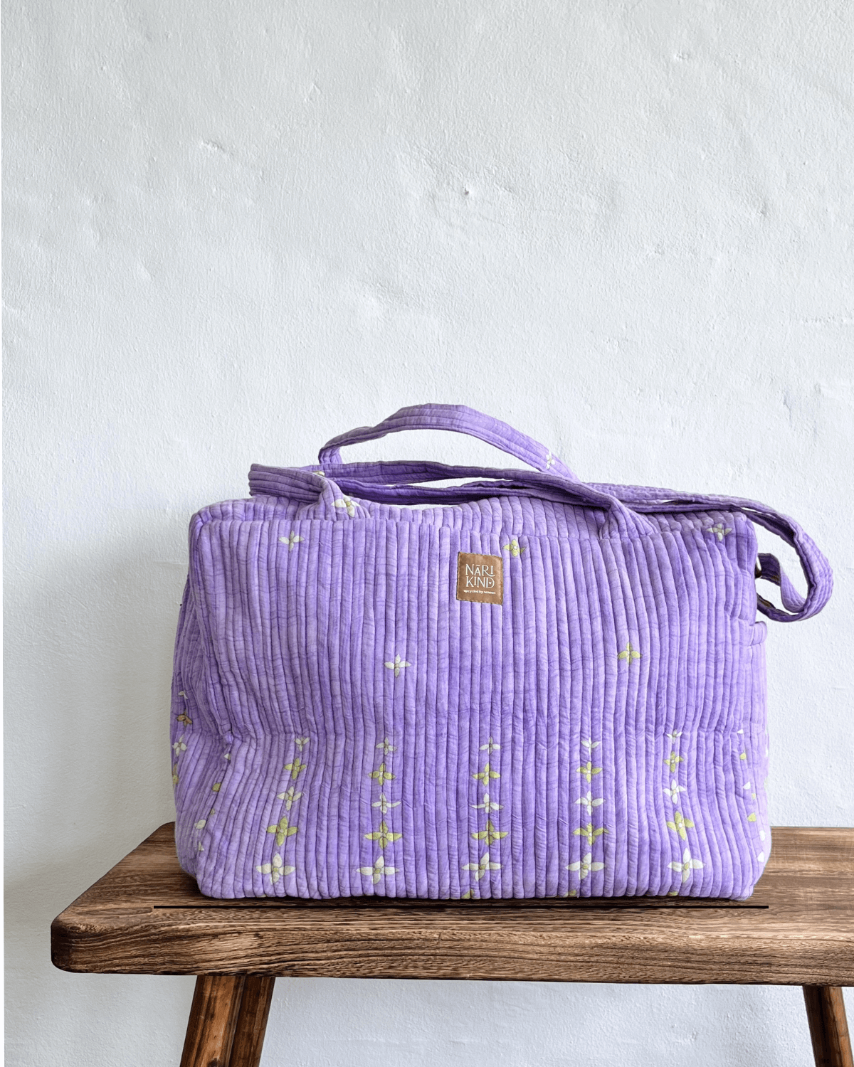 Rejsetaske, upcycled Sari, Lilla, Narikind